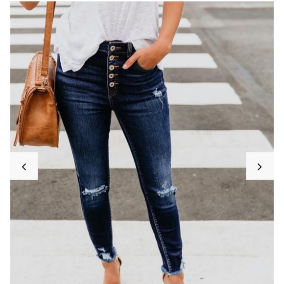 Tilley Frayed Ankle High Waisted Skinny Jean - Picture 3 of 6